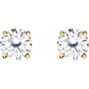 14K Yellow 4.5 mm Stuller Lab-Grown Moissanite Stud Earrings